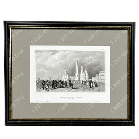 Монастырь Ивана Великого в Москве. Гравюра на стали. Хильдбургхаузен, Германия. Сер. XIX века.