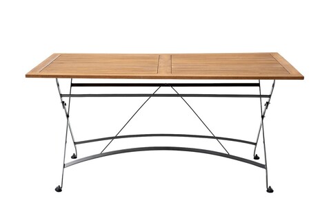 Стол из акации Joygarden ЛАТА складной 160 см, Blackmetal (черный), коричневый