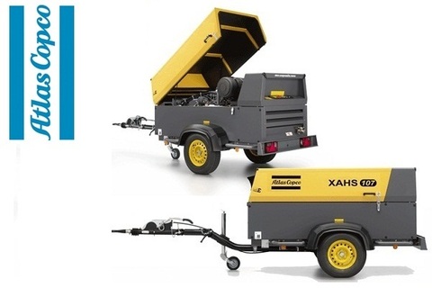 Компрессор дизельный Atlas Copco XAHS 107 COM2 на шасси с регулируемым дышлом