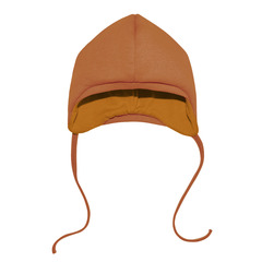 Шапочка утеплённая из футера (карамель)