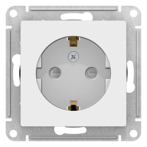 Розетка с заземлением со шторками, 16А. Цвет Лотос. Schneider Electric AtlasDesign. ATN001345