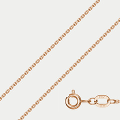 Цепь плетения "Кобра" без вставок полновесная из розового золота 585 пробы (арт. НЦ 12-053 0.35)