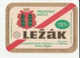 K15296 ЧССР Чехословакия Пивная этикетка PREROVSKY SVETLY LEZAK, 12%, Prerov