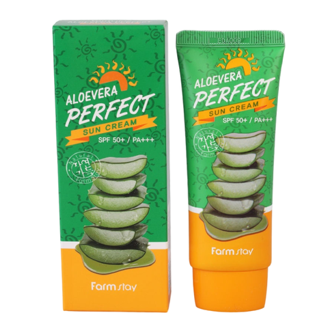 Крем для лица солнцезащитный Farm Stay Aloe Vera Perfect Sun Cream SPF50+ / PA+++, 70 гр