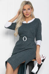 Платье Нежный акцент (темно-зеленое) П12634-18 LT Collection