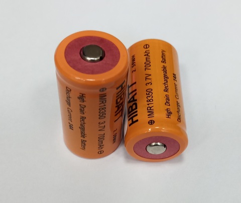 Аккумулятор IMR18350 Li-ion 700mAh 3,7V 2,59Wh