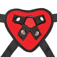 Красный поясной фаллоимитатор Red Heart Strap on Harness & 5in Dildo Set - 12,25 см. - 