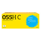 Лазерный картридж T2 TC-C055H C (i-SENSYS LBP653Cdw, LBP663Cdw, LBP664Cx, MF742Cdw, MF744Cdw, MF746Cx) для Canon, голубой, с чипом