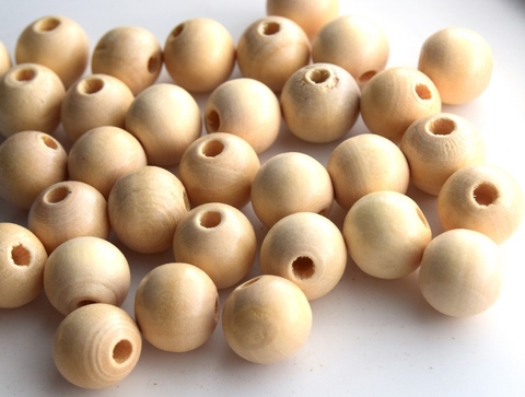 Деревянные бусины для рукоделия Zlatka диаметр 26мм. Набор 15шт.