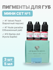 Мини-сет для перманентного макияжа губ LIP BLUSH #1, 3 шт. по 5 мл