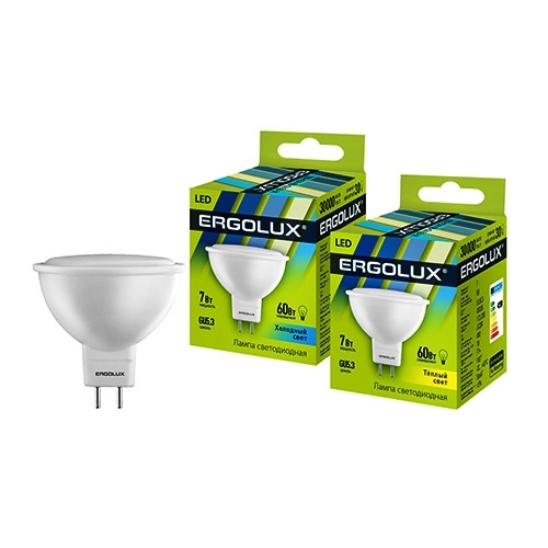 Лампа Ergolux LED-JCDR-7W-GU5,3-3K (теплый свет)