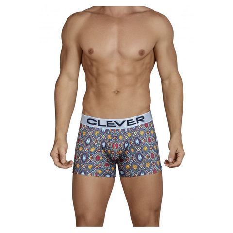 Мужские трусы боксеры синие с узором Clever Tradition Boxer 244207