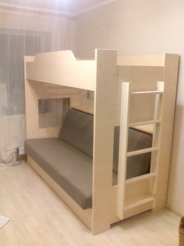 Детская 2-х ярусная кровать с диваном Боровичи