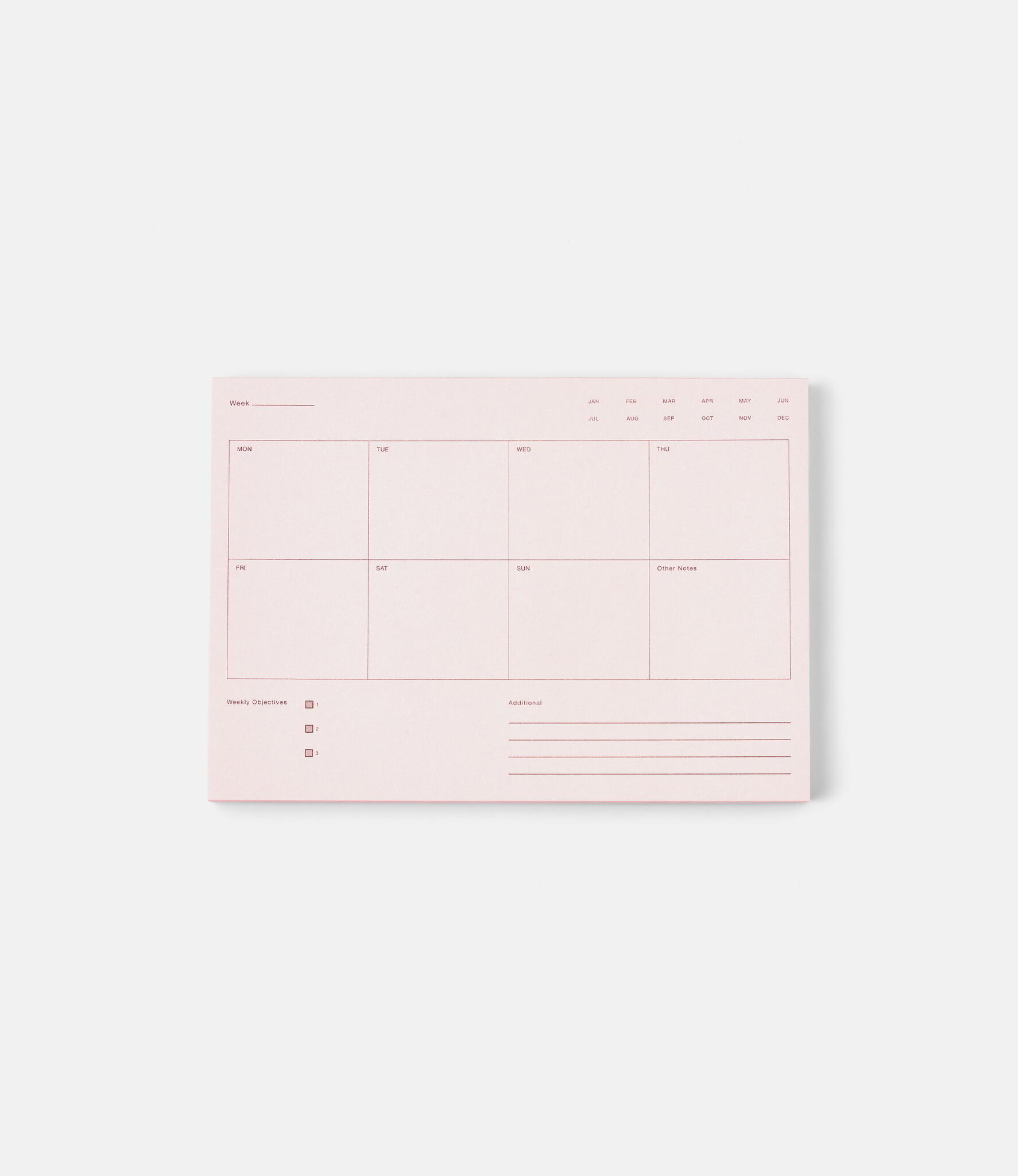 Before Breakfast Weekly Notepad Powder Pink — еженедельный планер