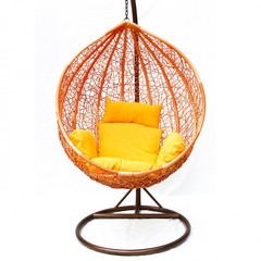 Подвесное кресло KM-0001 (Оранжевый) из ротанга