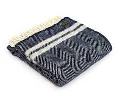 Плед 150х183 Tweedmill Lifestyle Fishbone 2  Navy-S Grey THLSFB829