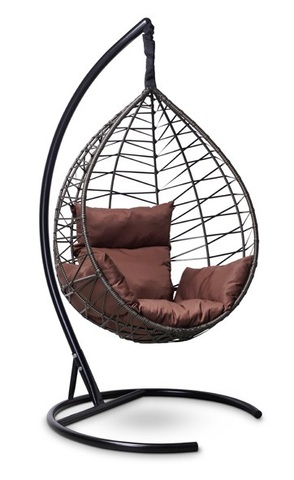 Подвесное кресло-кокон ALICANTE горячий шоколад, коричневая подушка (Laura Outdoor)