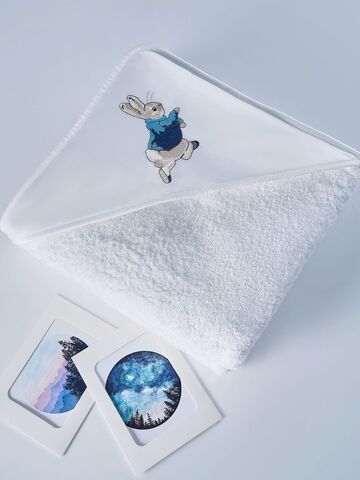 Полотенце детское 120х120 Claire Batiste Atelier Зайчик для новорожденных с капюшоном