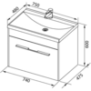 Aquanet 225439 Тумба с раковиной Августа 75 цв.белый (225439)