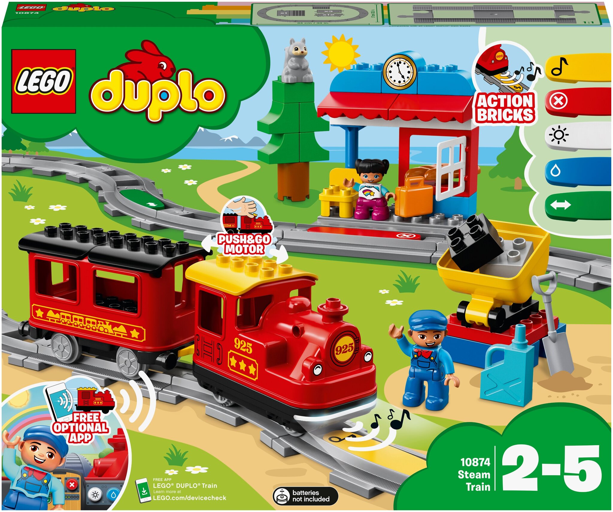 Конструктор LEGO DUPLO Town 10874 Поезд на паровой тяге 10874 купить в  интернет-магазине Layon.ru