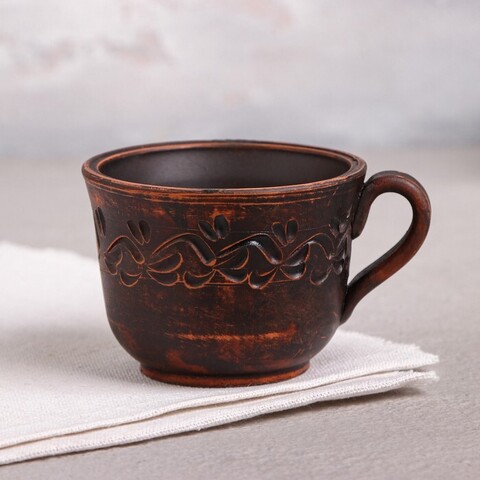 Чашка "Кофе", красная глина 0,2 л