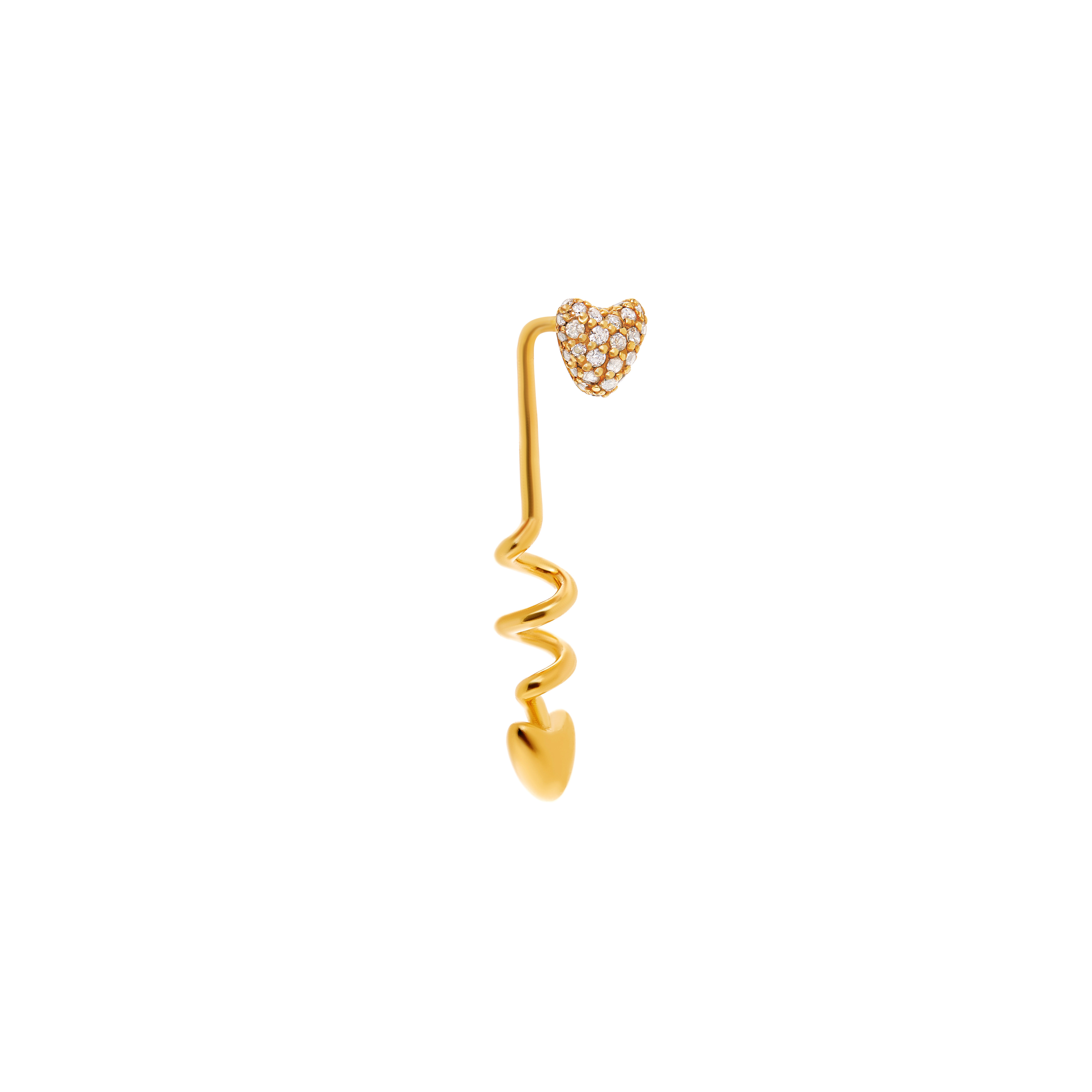 viva la vika моносерьга gold flower mono earring – green VIVA LA VIKA Моносерьга Love Shaft Earring – Gold
