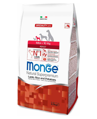 Monge Dog Speciality Mini корм для взрослых собак мелких пород ягненок с рисом и картофелем  800г Monge Dog Speciality Mini корм для взрослых собак мелких пород ягненок с рисом и картофелем  800г
