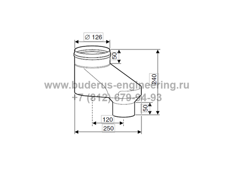 Адаптер дымохода DN80/80 - DN80/125 для Buderus Logamax U072