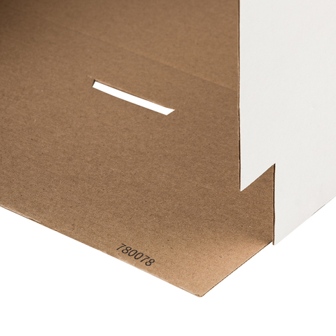 Коробка для торта белая 26*26*15 см, с ручками (окна)