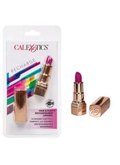 Золотистый вибратор-помада с пурпурным мягким кончиком Hide & Play Rechargeable Lipstick