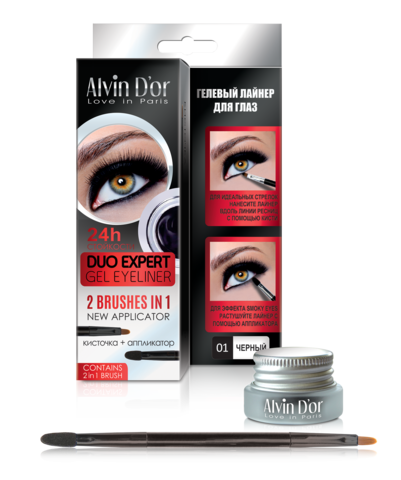 Alvin D`or P-11 Лайнер гелевый для глаз тон 01 black, DUO expert gel eyeliner