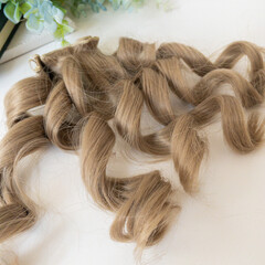 Волосы для кукол, трессы кудри-локоны, пепельный беж, 15 см*1 метр, набор 2 шт.