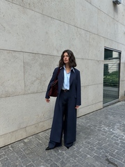 Жакет из вискозы макси синий