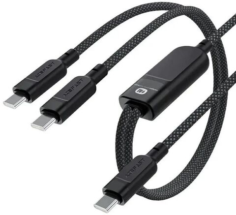 Кабель ACEFAST C5-11 USB-C 2-in-1 100W USB-C to 2xUSB-C 100W Charging Data Cable. Длина: 0.8м/0,4м, черный