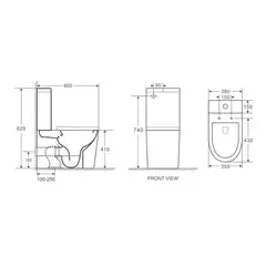 Унитаз - компакт Grossman GR-4450SQ Tornado безободковый с тонким сиденьем (605x380x825)