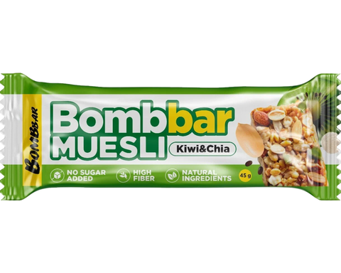 Батончик мультизлаковый Bombbar Muesli Киви - Чиа 45гр