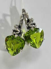 Лягушка  (серьги из серебра)