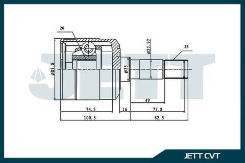 ШРУС внутренний JETT V40-4034