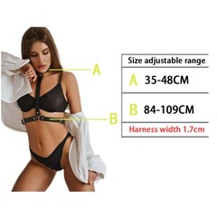 Портупея БДСМ женская, на грудь, регулируемые ремни, экокожа, черный