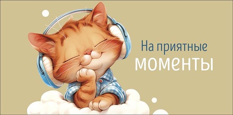 Открытка-конверт На приятные моменты, 8*17 см, 5 шт.