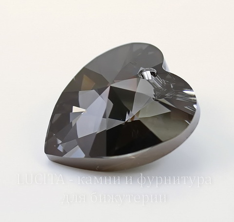 6228 Подвеска Сваровски Сердечко Crystal Silver Night (28 мм)