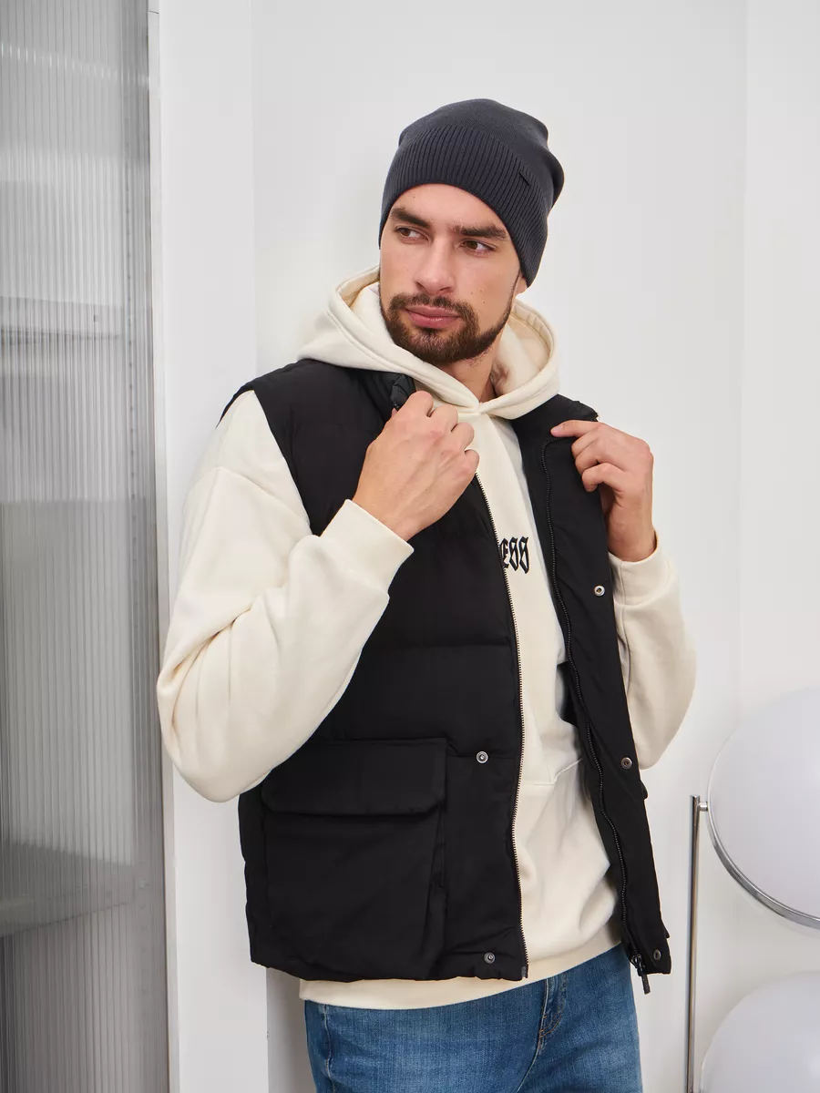 Шапка бини зимняя весенняя с флисом