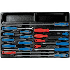 KING TONY (9-31919MR) Набор отверток, съемник клипс и гибкий магнит, ложемент, 19 предметов