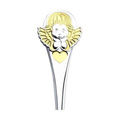 2302010002 - Ложка детская «Ангелочек с сердечком» серебро+ позолота
