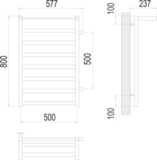 Полотенцесушитель Terminus Хендрикс П8 500х800 бп500