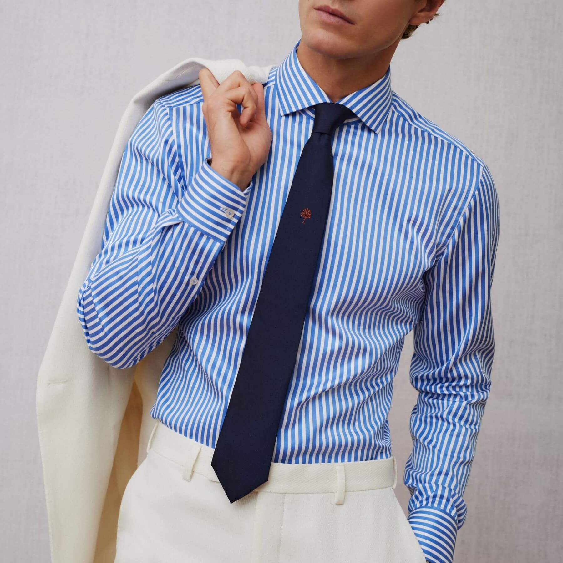 Сорочка мужская 1863 by Eterna Slim Fit 1186-F682-14 в ярко-синюю полоску