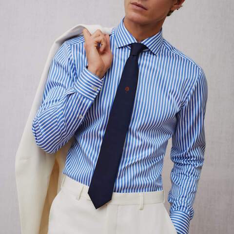 Сорочка мужская 1863 by Eterna Slim Fit 1186-F682-14 в ярко-синюю полоску