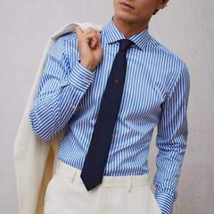 Сорочка мужская 1863 by Eterna Slim Fit 1186-F682-14 в ярко-синюю полоску