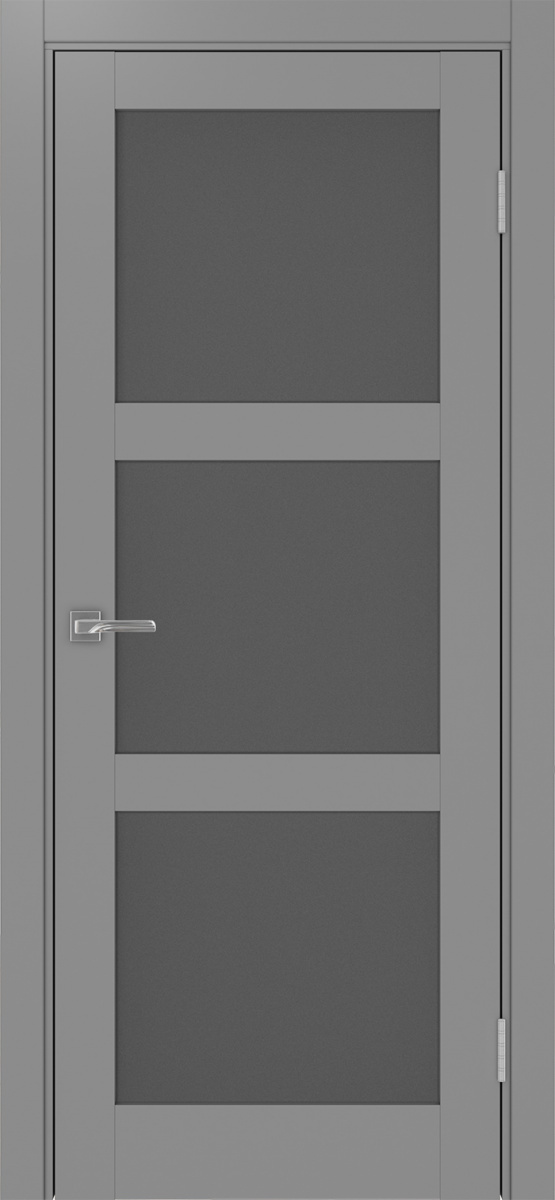 Дверь межкомнатная Оптима Порте Турин 530.222, цвет серый, экошпон, стекло графит