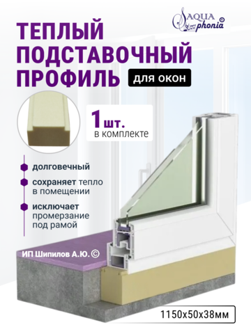 Теплый подставочный профиль из ППУ для окон